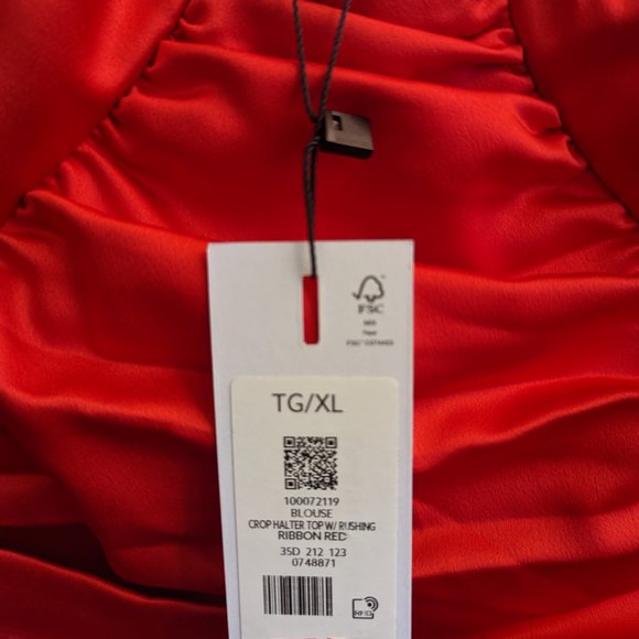 NWT Dynamite Red Ruched Halter Top s:XL - Picture 4 of 7